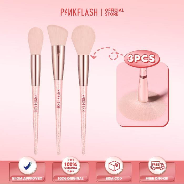 [Official] PINKFLASH 3 PCS Set Makeup Brush Set Fairy Wand Beauty Brush Makeup Tool Multi-use