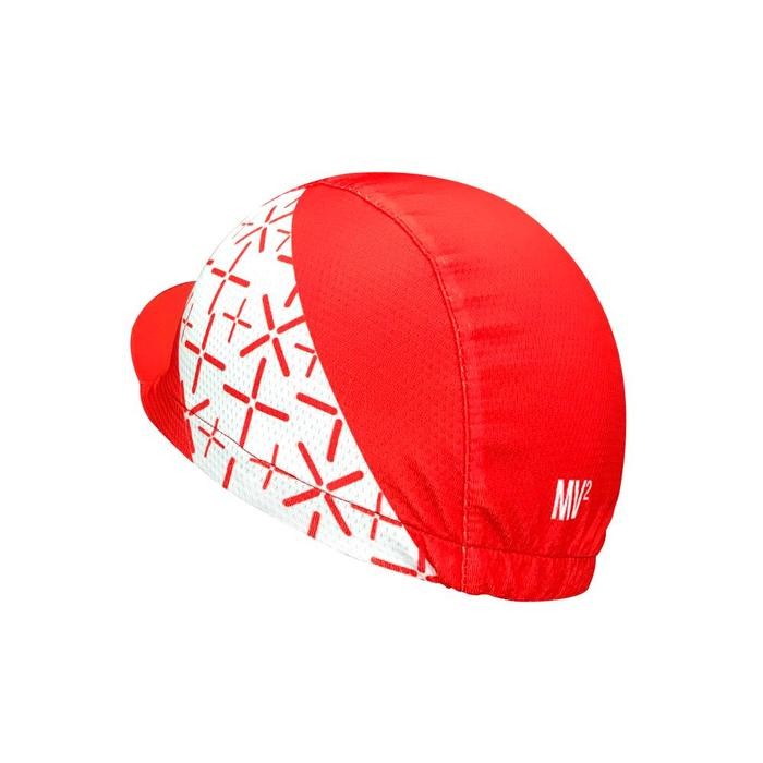 MV2 2021 CYCLING CAP - TOPI SEPEDA BATIK SHAWL WHITE ON RED