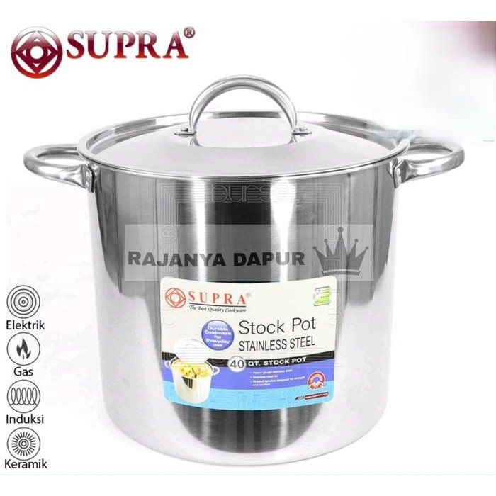 Supra Stainless Stockpot 40 Qt / Panci Masak Jumbo