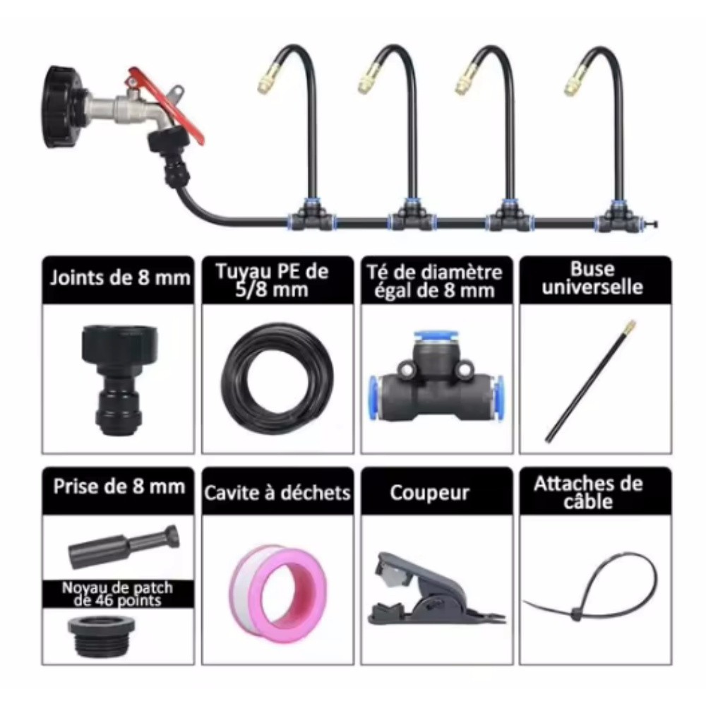 5M-20M Greenhouse Drip Irrigation Kit 360 Curved Garden Automatic Irrigation System Patio Misting