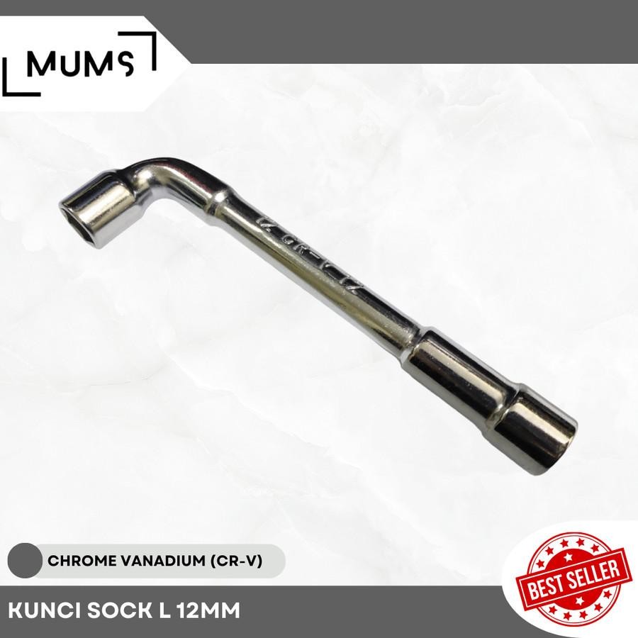 ANK NIAGA22 - GROSIR TERMURAH Kunci Sock L Double Sok Key 2 Way 12 mm - Kunci Sok Shock DR 1/2" 6PT 