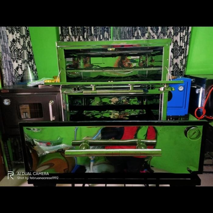 Oven Gas Kue + Lapis Legit Stenlis 75X60X70 (Multi Fungsi)+Termometer