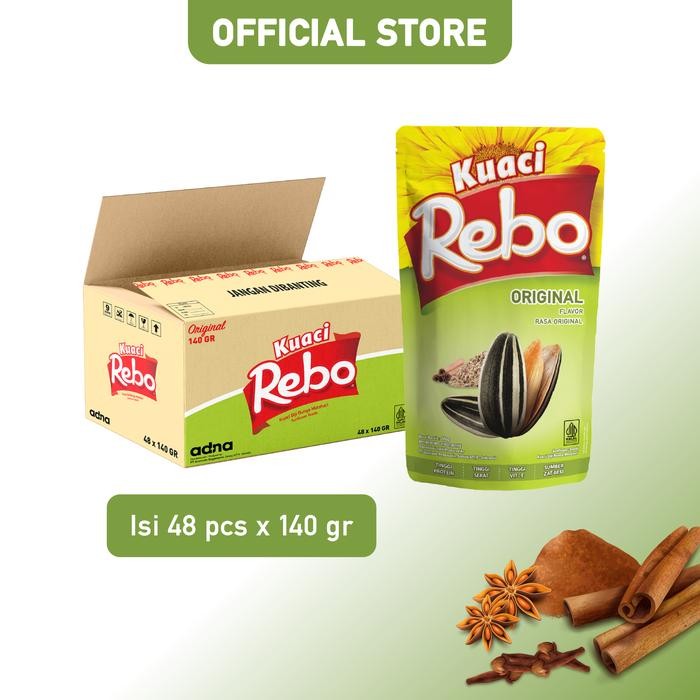 

Rebo Kuaci Rasa Original 140 Gram - 1 Dus (Isi 48 Pcs)