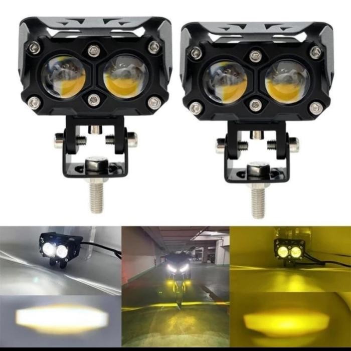 Lampu Tembak Sorot, Sql 2 Warna Putih - Kuning, Bisa Motor - Mobil.