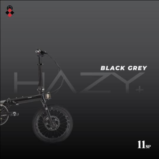 Sepeda Lipat Camp Hazy 11 Speed Black Grey Folding Bike Garansi Sni