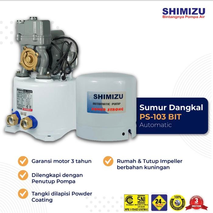 TERLARIS Pompa Shimizu Air Dangkal PS 103 BIT / Pompa Shimizu PS103 BIT / JUAL POMPA SHIMIZU