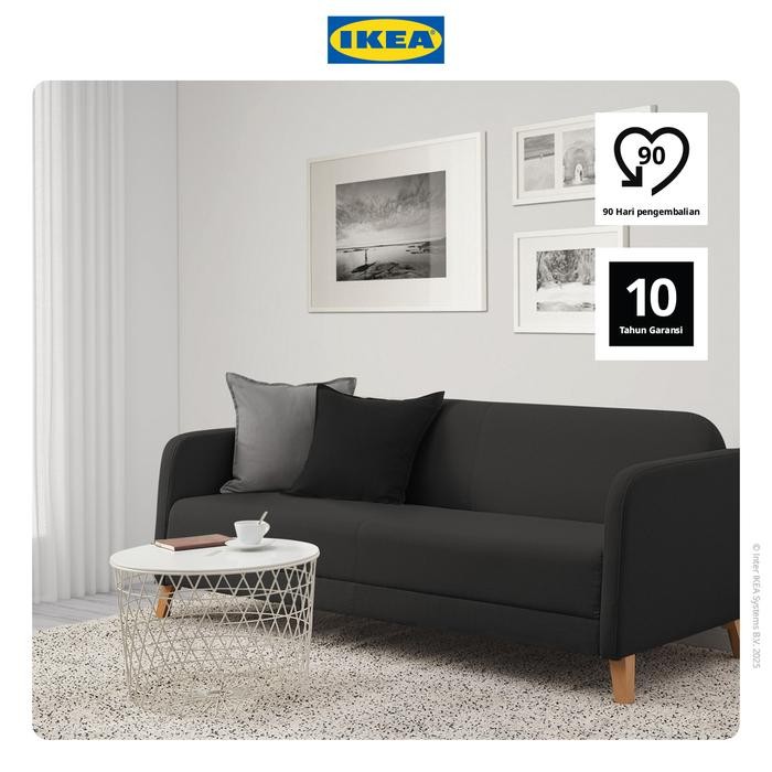 NEW IKEA LINANS Sofa 3 Dudukan Minimalis Abu-Abu Tua