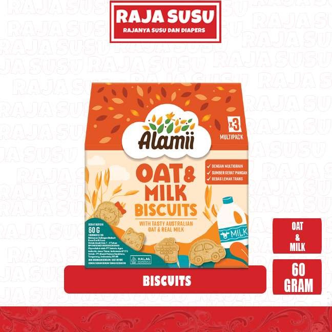 

ALAMII BISCUITS OAT & MILK 60GR NEW - RAJA SUSU