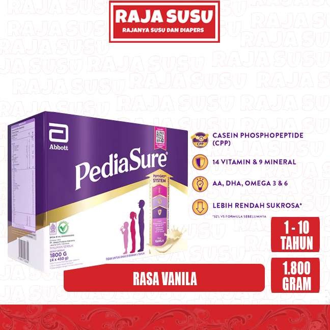 PEDIASURE VANILA 1800 GR (4X450 GR) - RAJA SUSU