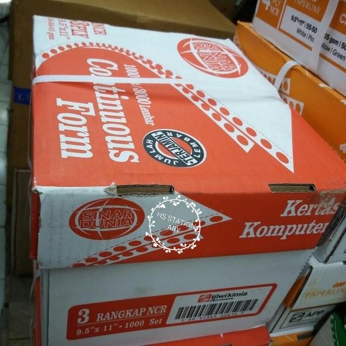 

Continuos Form 9 1/2" X 1" Bagi 2 ( 3 Ply) Sinar Dunia / Paperline