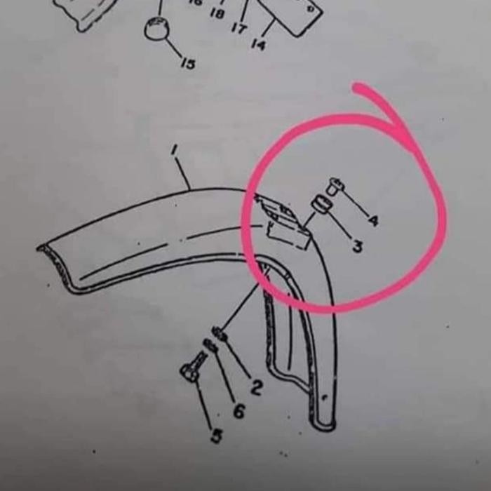 Yamaha DT Ring Topi Karet Gromet Slebor Depan DT100 Spakbor DTx Trail