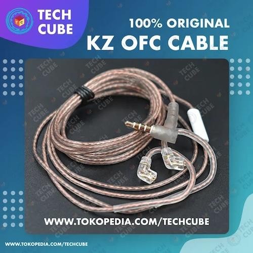 [ORIGINAL] KZ Kabel Cable OFC Flat Brown Mic Upgrade KZ Cable Kabel untuk KZ Earphone Headset KZ
