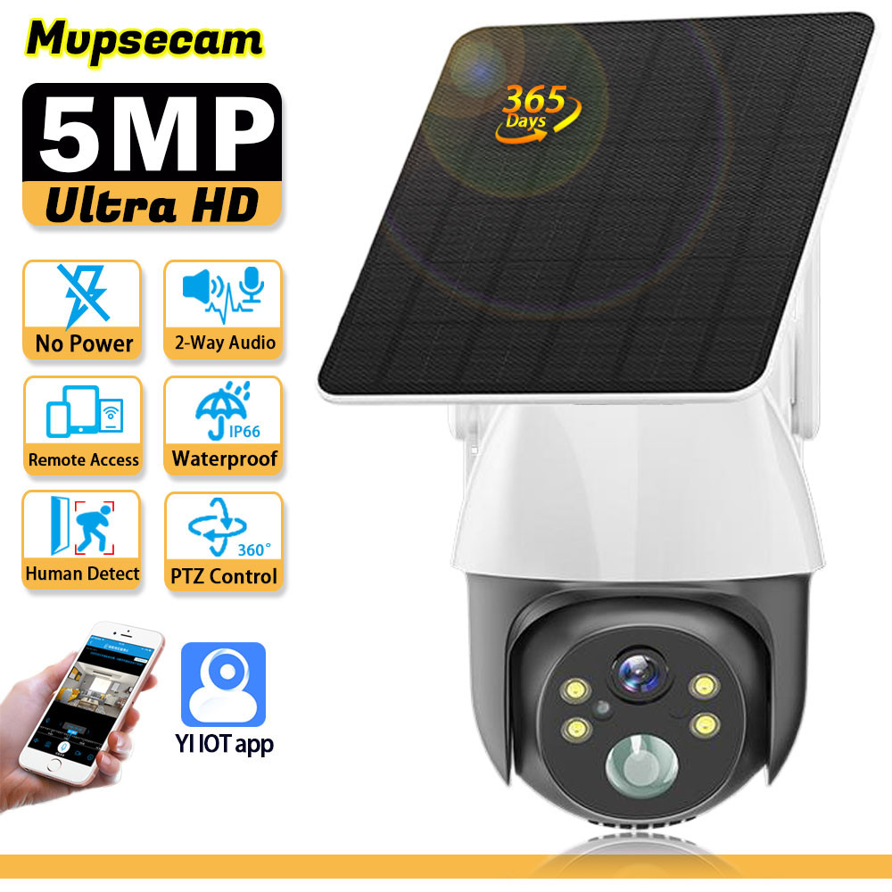 Solar Camera WIFI Outdoor 5MP HD 360 Wireless Security CCTV