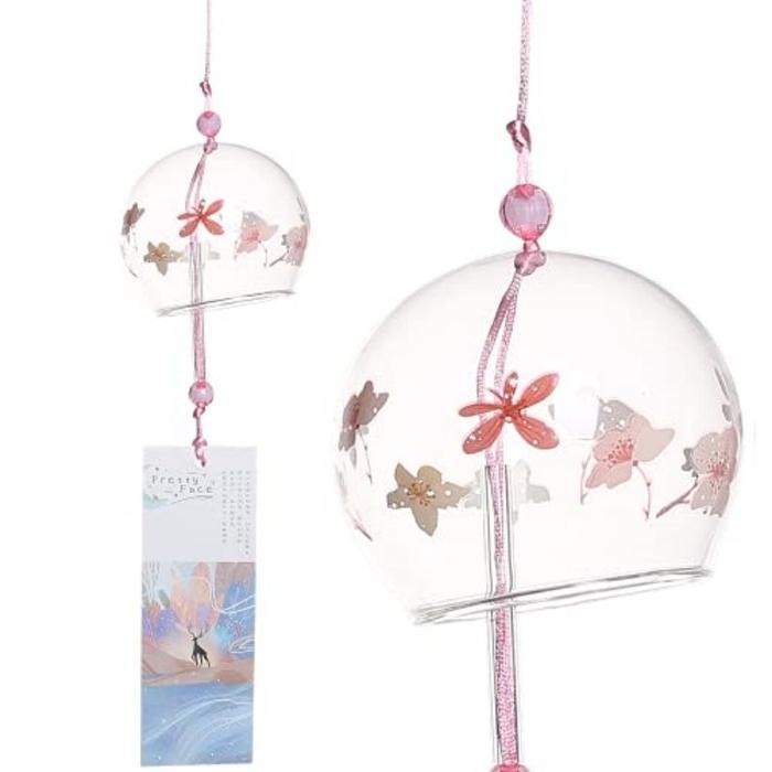 (Allthebest) Lonceng Angin Kaca Wind Bells Hiasan Untuk Hadiah Lonceng Angin Kaca Gantung Angin