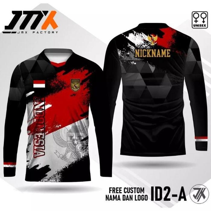 (Allthebest) jersey garuda indonesia baju kemerdekaan indonesia kaos 17 agustus lengan panjang