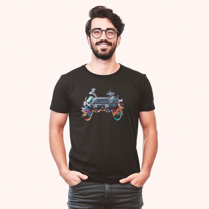 (Allthebest) Kaos Distro PremiumTPM Original 3D Controller Desain PlayStation C0445 Unisex