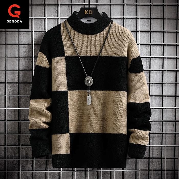 Rajut Vino Sweater Pria Keren Bahan Premium Switer Cowok Kekinian Korea Style Terbaru Outfit