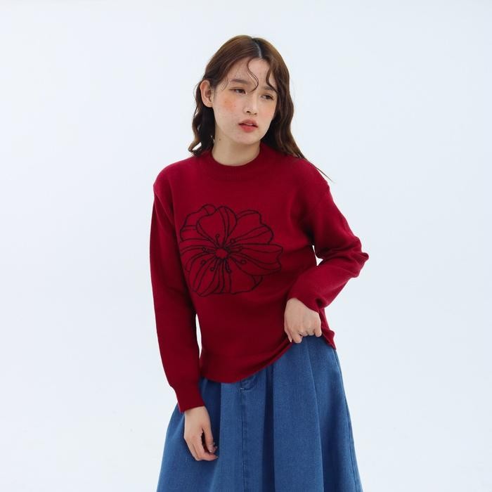 Loony - Cassia Sweater Burgundy - Sweater *