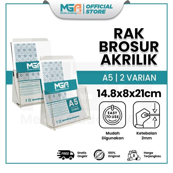 

TERMURAH Rak Brosur Akrilik A5 Potrait 2mm - Stand Display Brosur Acrylic - Desk READY STOCK