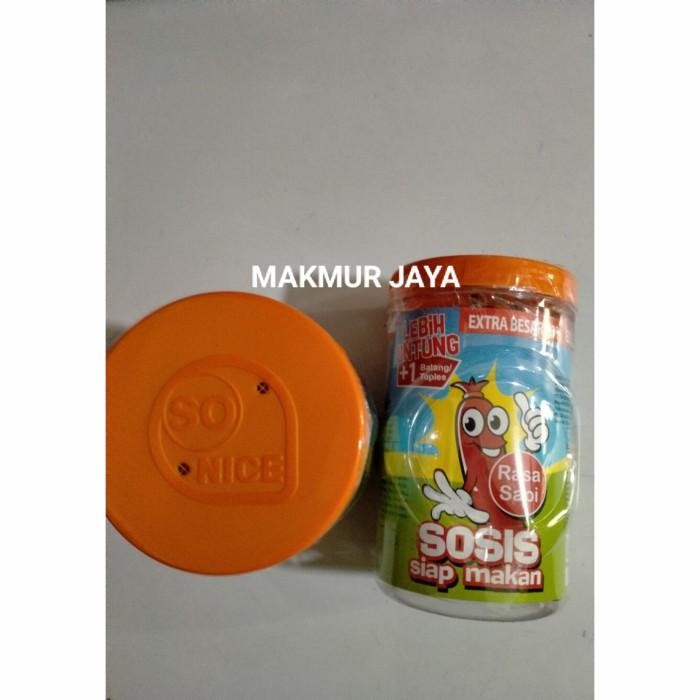 

(Allthebest) Sosis So Nice, Sosis Siap Makan Rasa Sapi 525 gr. 1 Toples Isi 24 Pcs