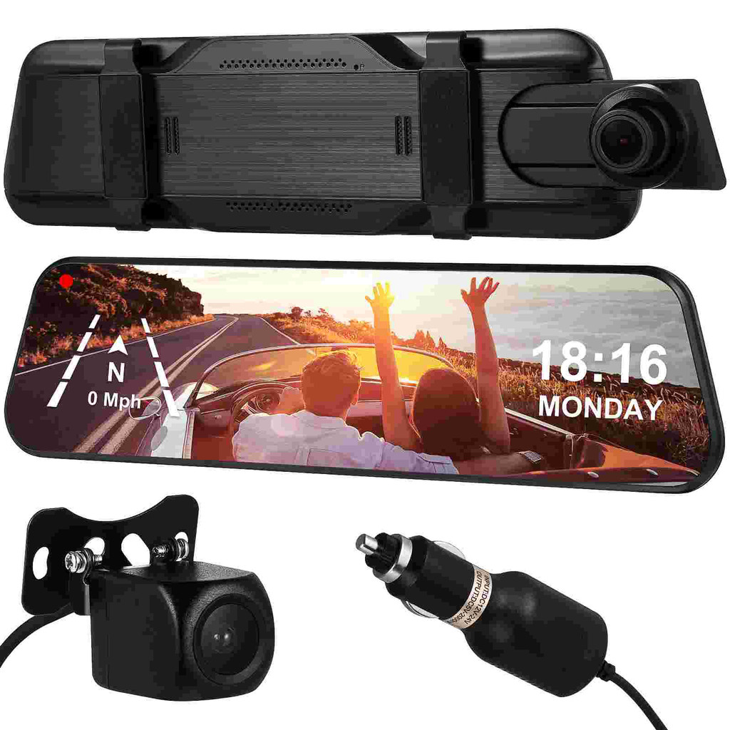 1 Set Mirror Dash Camera Rearview Mirror Dash Cam Front And Rear Streaming Media Dash Cam Dvr car Fu