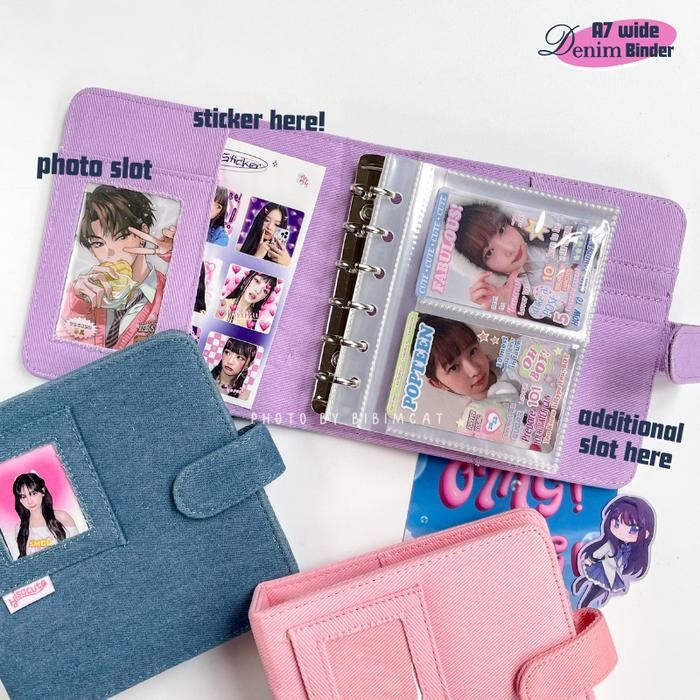

BIBIMCAT - (A7 WIDE) DENIM BINDER PHOTOCARD / ALBUM PC POLAROID JEANS LUCU KODE 1311