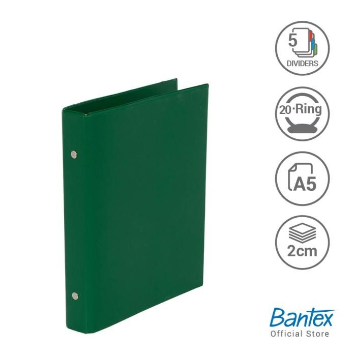 

BANTEX MULTIRING BINDER 20 RING 25MM A5 GRASS GREEN #1324 15 KODE 561