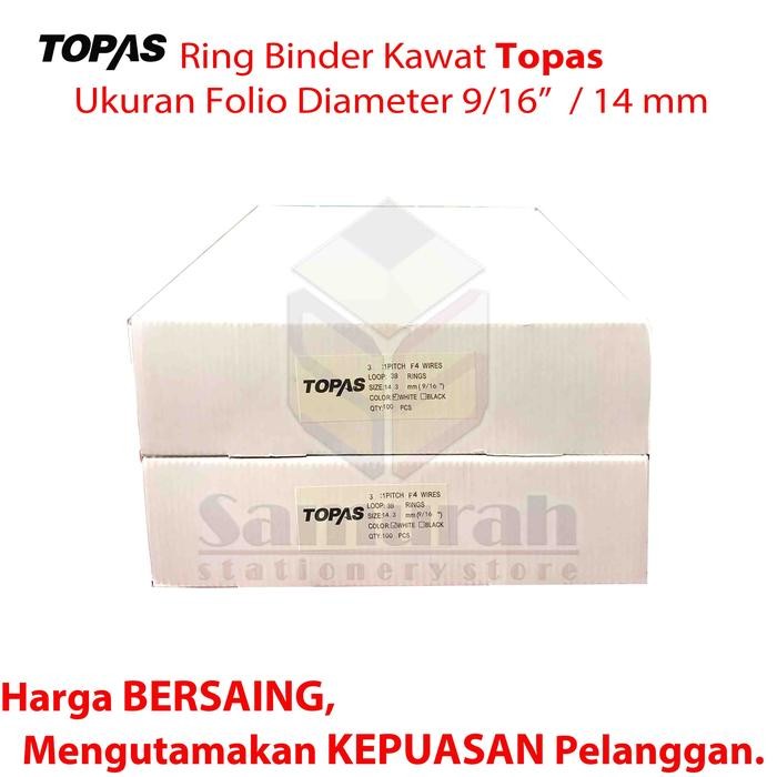 

RING BINDER KAWAT TOPAS FOLIO 9/16" / 14,0 MM 38 WIRE RING BINDING 3:1 KODE 383