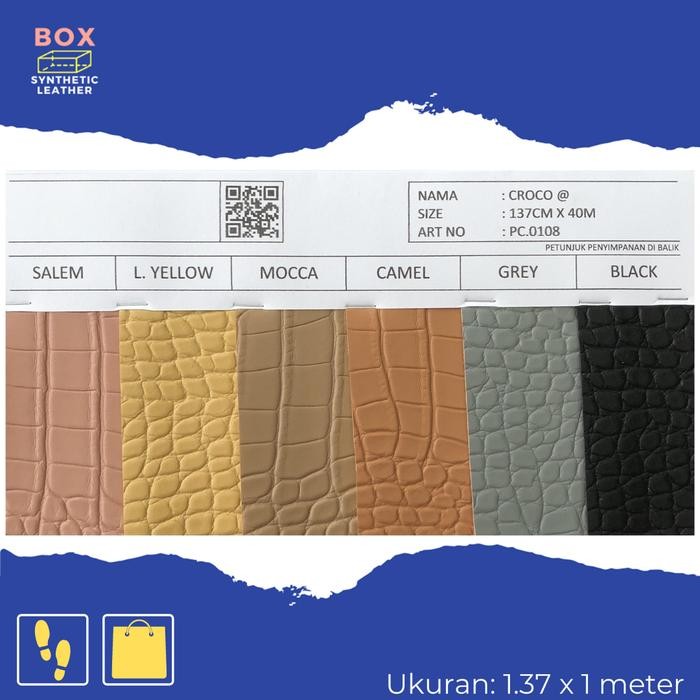 

KULIT SINTETIS / OSCAR METERAN (1.37M X 1M) - CROCO KODE 678