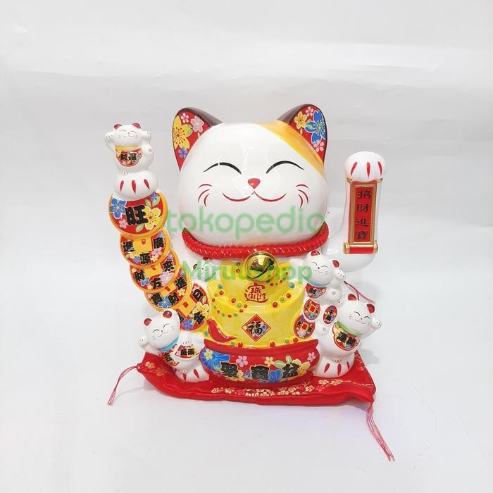 Ready Stok Hiasan patung kucing hoki besar maneki neko K2067