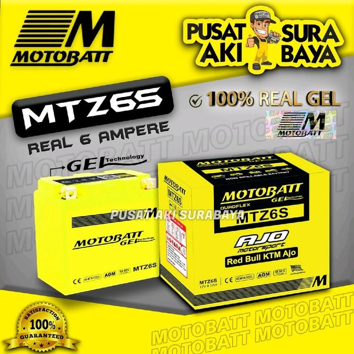Langsung Kirim  OFFICIAL MOTOBATT GEL MTZ6S 6 AH ORIGINAL AKI MOTOR HONDA ADV 150 AIR BLADE BEAT