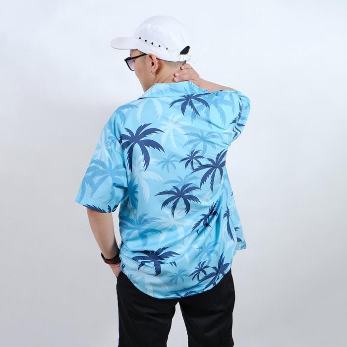 (Allthebest) Baju Kemeja Motif Full Print Pantai Surfing Hawai GTA VICE CITY 079