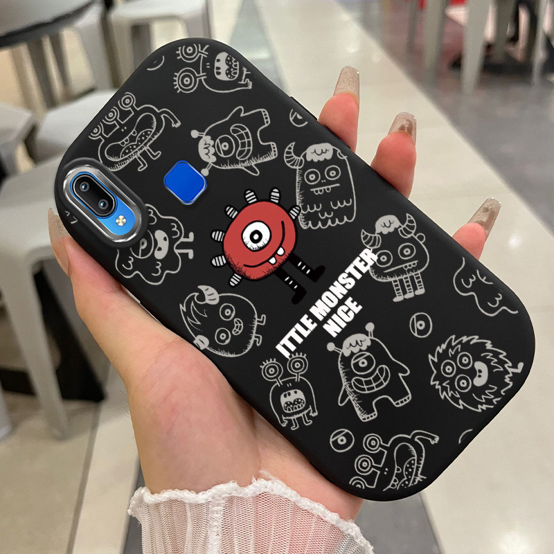 Casing Hp Untuk VIVO Y91 Y91i Y93 Y95 Case Casing pelindung Silikon HP Kesing Monster Biru Softcase 