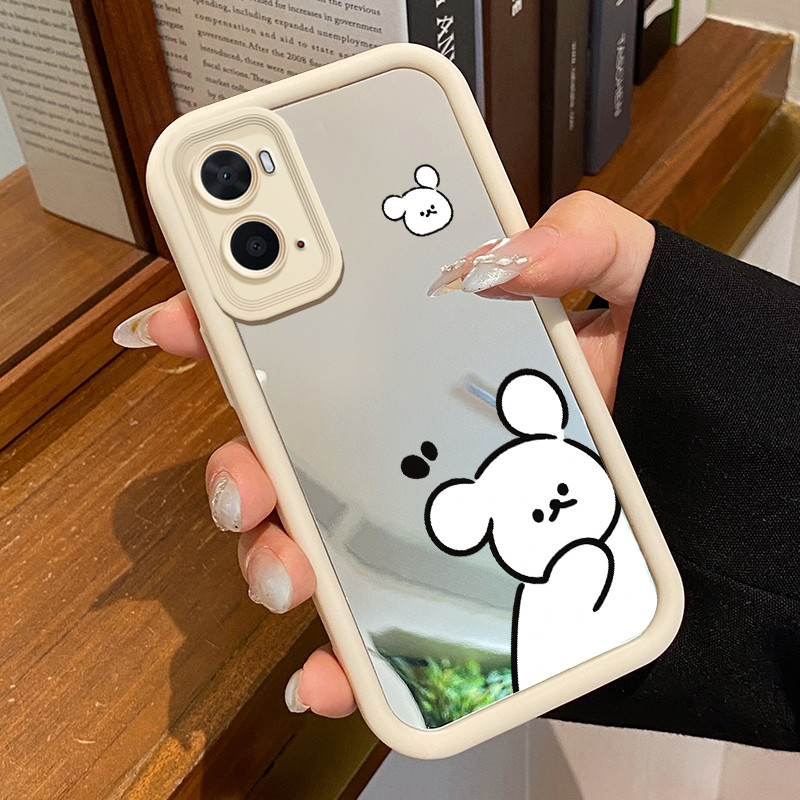 Casing Hp Untuk OPPO A36 OPPO A76 OPPO A96 Case memeluk boneka lucu kartun Kasing Cermin Cesing krea