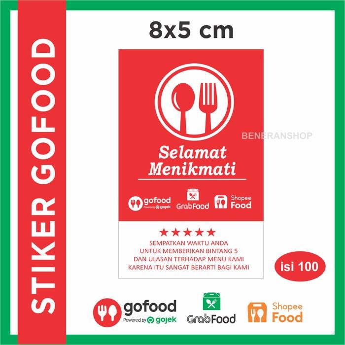 

sticker GoFood shopefood / stiker label makanan (isi 100)