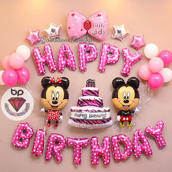 

Terlaris Balon foil Set Happy Birthday / Balon foil mickey Minnie SALE