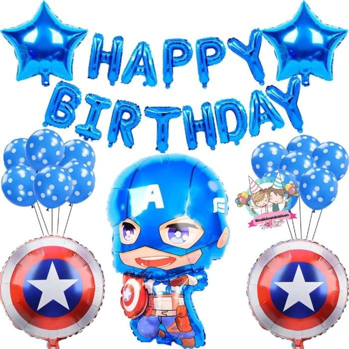 

Terlaris WINDBLOWN BALON PAKET ULANG TAHUN ANAK COWO AVENGERS CAPTAIN AMERICA/BIRTHDAY HBD BOY