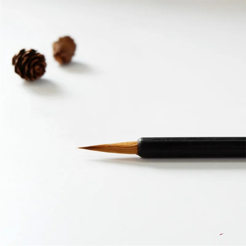 Chinese Calligraphy Writing Brush Pen Weasel Hairs Small Regular Script Brush Hook Line Slender Gold