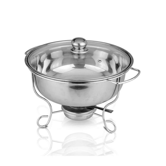 Perlengkapan Alat Tempat Prasmanan Stainless 1 Set - Wadah Saji Tutup