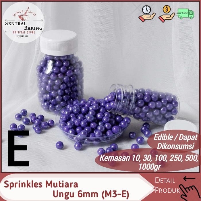 

Lecy.store2 SPR-168 Sprinkle Mutiara Ungu 6mm (M3-E) Springkel Sprinkel Hiasan Kue