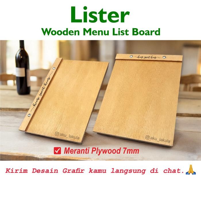 

Free Grafir Wooden Menu Board A4 / Papan Menu Kayu Cafe Resto - Lister