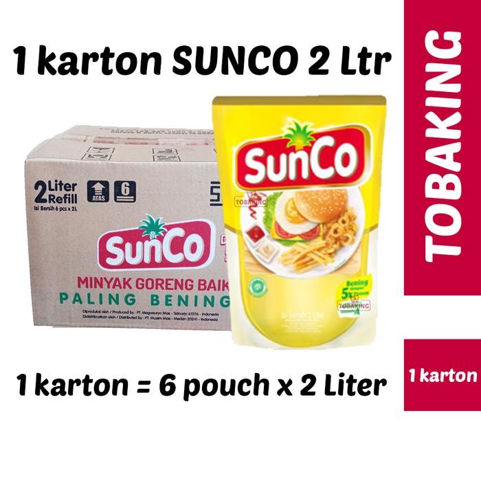 

Minyak Sunco 2 liter 1 Karton isi 6 Paket minyak goreng 1 karton