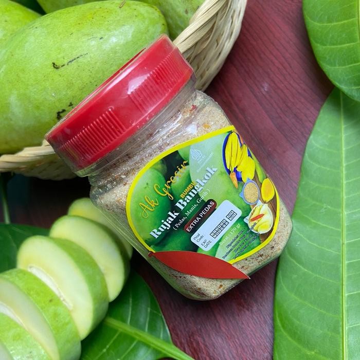 

(10 BOTOL) PAKET USAHA bumbu rujak bangkok rasa terasi bakar pedas BERAT 160gram sampai 170gram