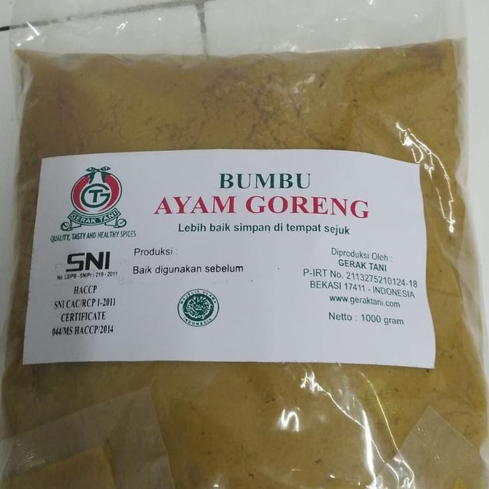 

Ayam Goreng 1 kg bumbu Gerak Tani