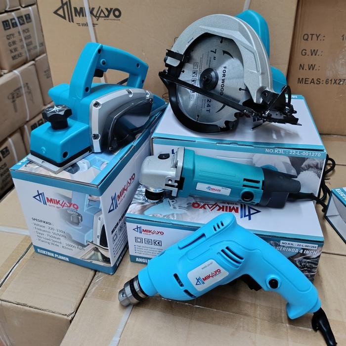  Paket Tukang 4 Item - Paket Tukang Kayu Lengkap Mesin Serut Kayu + Mesin Circular Saw + Mesin