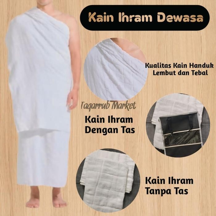 ASLI Kain IHRAM PRIA Kain Ihrom Pria Dewasa Kain Ihram Dewasa Baju Ihram READY STOCK