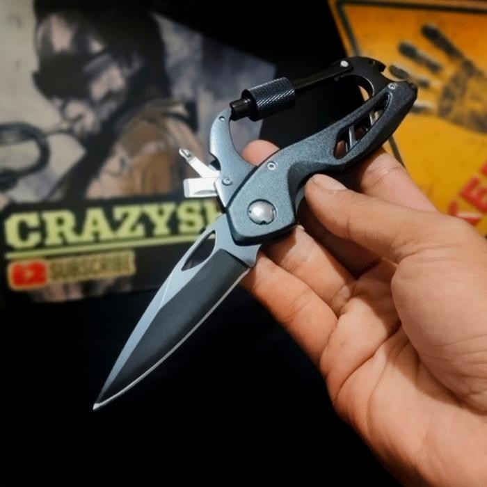 Pisau Lipat Survival Karabiner 5 in 1 / Karabiner / Pisau Karabiner