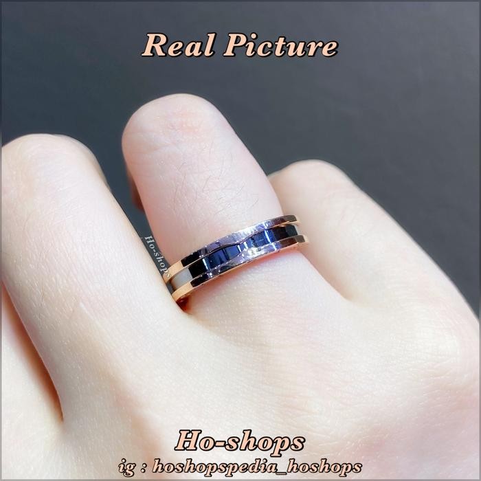New // Cincin Bvlgarian Rosegold Kadar 75% Asli Emas Italy L.4E // 100% Original