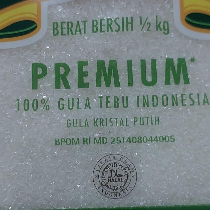 

[Kecil] Gulaku Premium Putih / Kuning Tebu 500 Gram