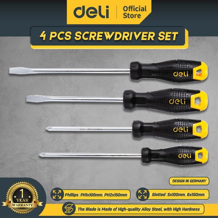 Ingco Power - Screwdriver Sets / Set Obeng 4 Pcs Chrome Alat Perkakas Edl260004